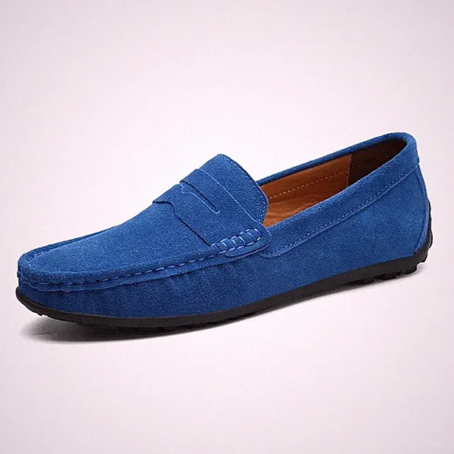 Luxury Men Handmade Shoes Suede Genuine Leather Moccasins Slip on Flats Loafers