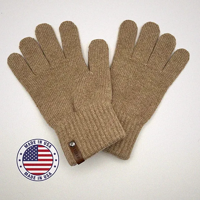 MADE IN USA: Men's Knit Cashmere Gloves – Warm Wool Gloves for Cold Weather