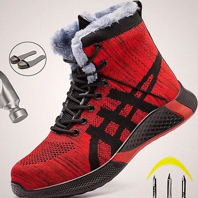 Male Work Boots Indestructible Anti-smash Safety Shoes Steel Toe Puncture Proof