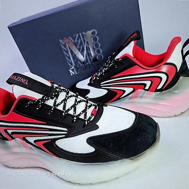 Mazino US 10 Men's Red White Black Comfort Retro Runner Streetwear Krypton NIB