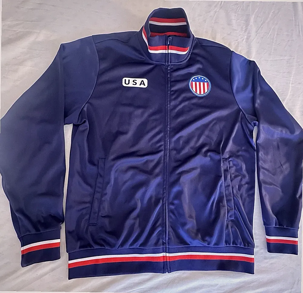 Medium Fifth Sun Men USA Soccer Zip Up Jacket Long Sleeve Read H-Loc