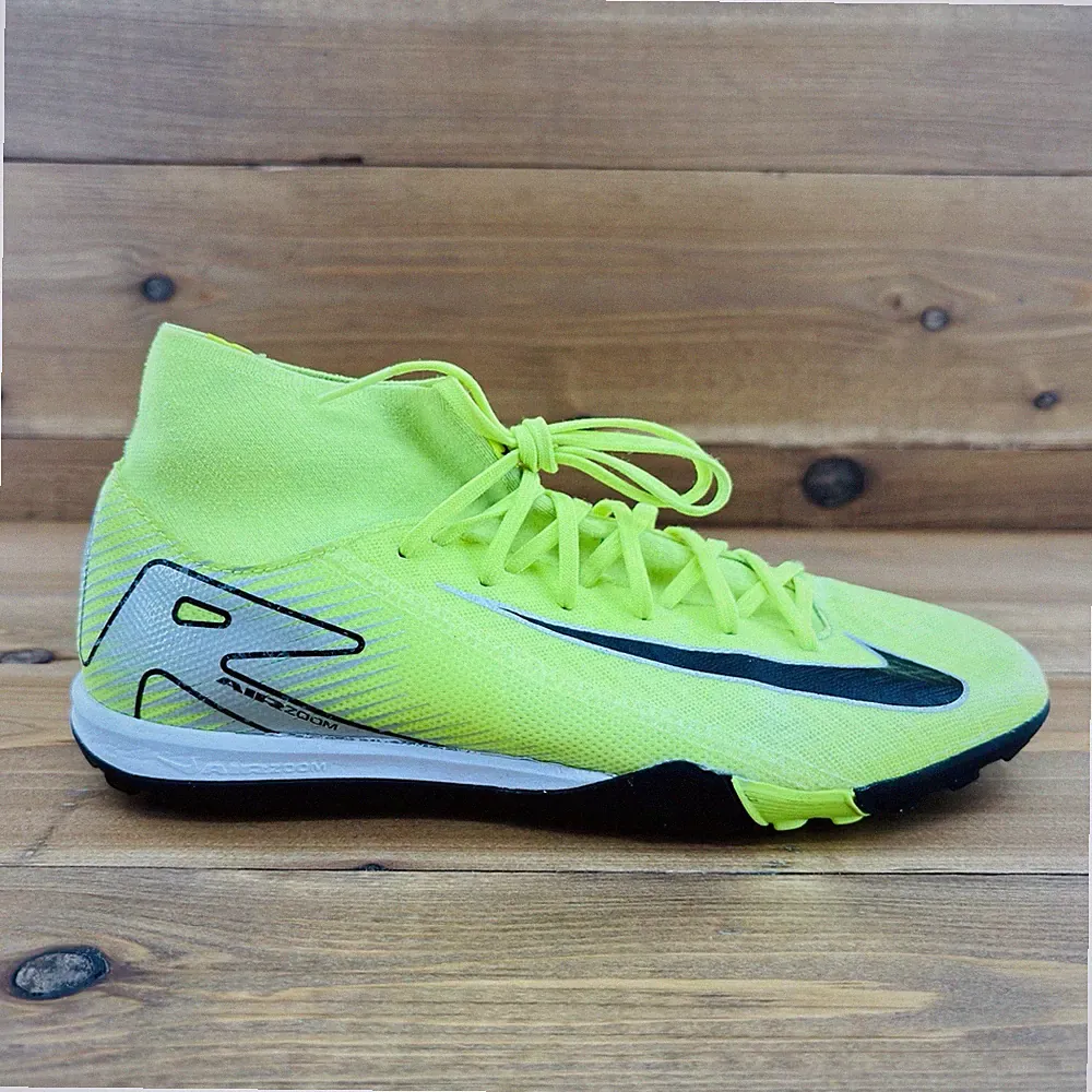 Men 7 Nike Mercurial Superfly 10 Volt Black Academy Turf Soccer Shoes FQ8331-700