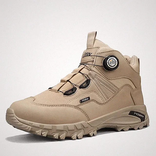 Men Ankle Boots High Top Motorcycle Platform Work Shoes Outdoor Platform Sneaker