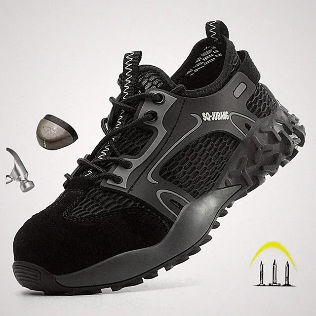 Men Anti-smashing Boots Steel Toe Safety Shoes Wear-resistant Protective Sneaker