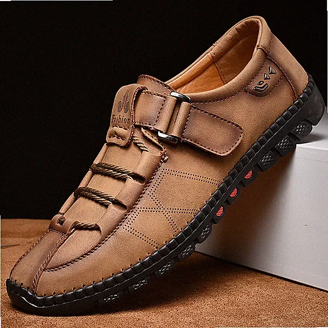 Men Casual Shoes Fashion Sneakers Genuine Leather Loafer Moccasins Italian Boots
