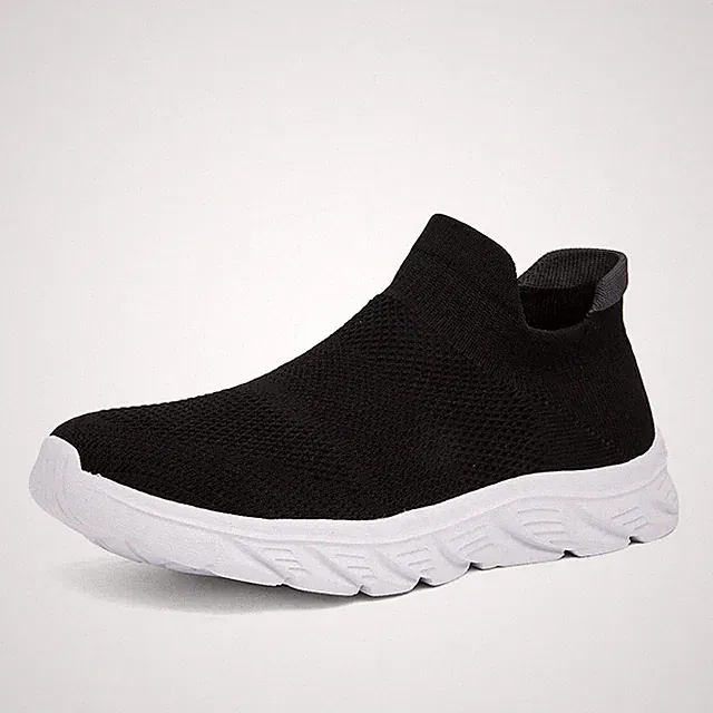 Men Casual Walking travel Shoes Loafers Gym Running Outdoor Sneakers Black White