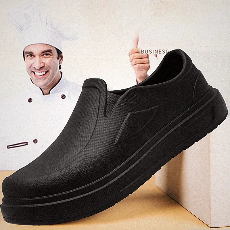 Men Chef Shoes Oil Resistant Dirt Resistant Work Boots Thick Soled Rain Clogs