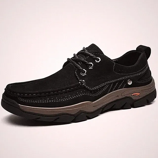 Men Genuine Leather Shoes Flats Non-slip Hiking Leisure Driving Outdoor Sneakers