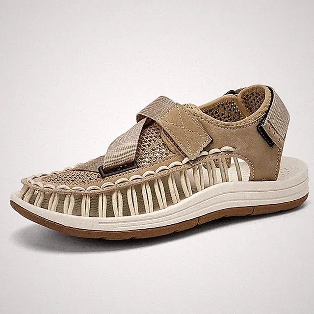 Men Outdoor Sandals Women Slippers Weaving Beach Shoes Flat Soft Thick Soled
