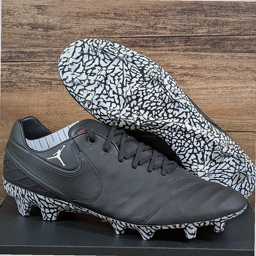 Men's 10 Jordan Tiempo Legend 6 FG Oklahoma PE Black Soccer Cleats CT7873-001