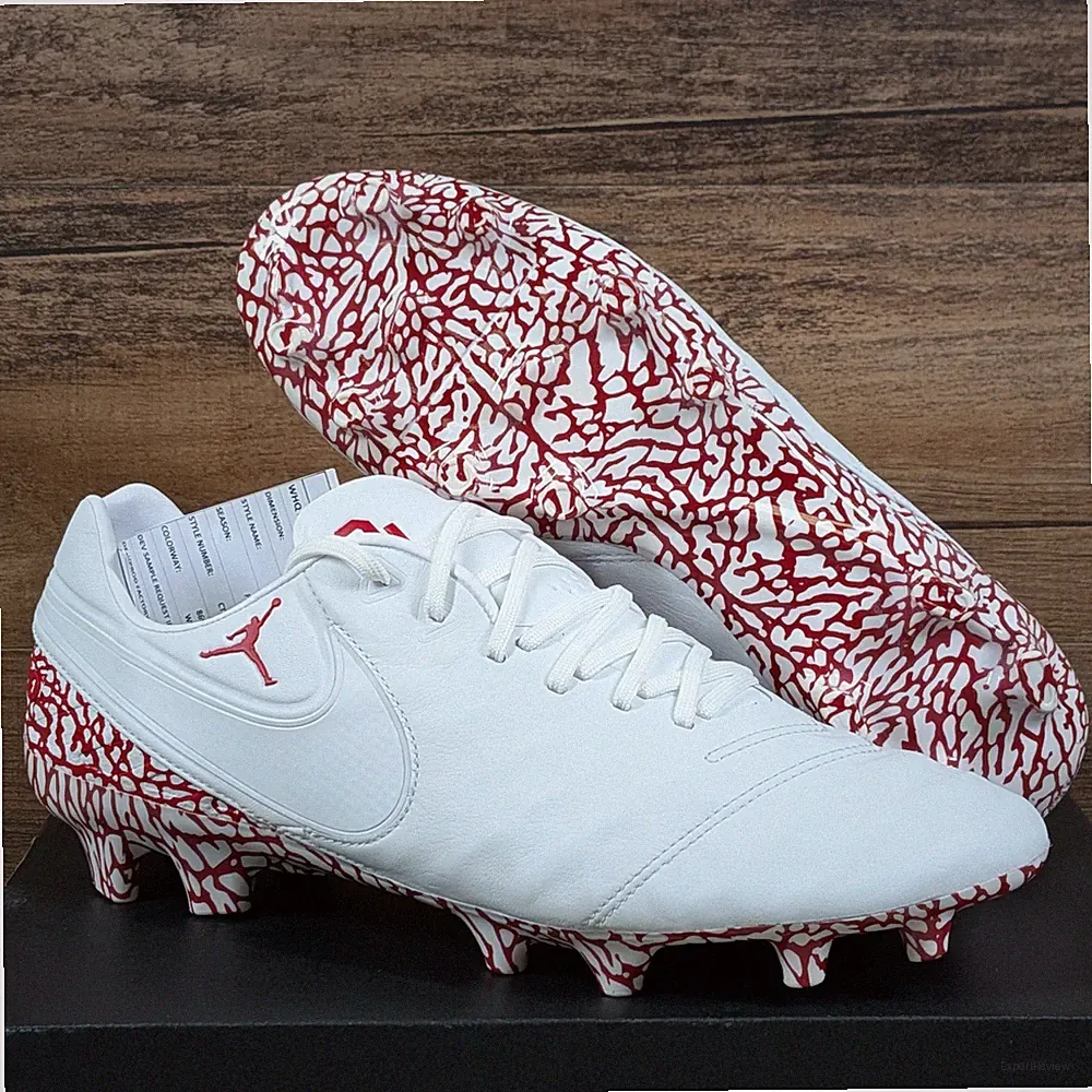 Men's 10 Jordan Tiempo Legend 6 FG Oklahoma PE White Soccer Cleats CT7873-601 PP