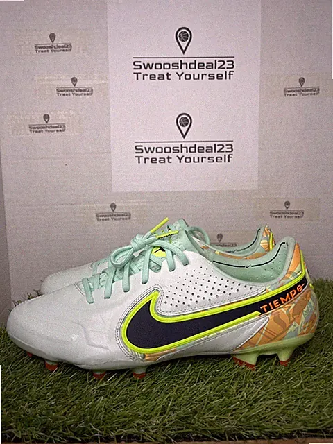 Men's 9.5 Nike Tiempo Legend 9 Elite FG Cleats Barely Green CZ8482-343 K leather