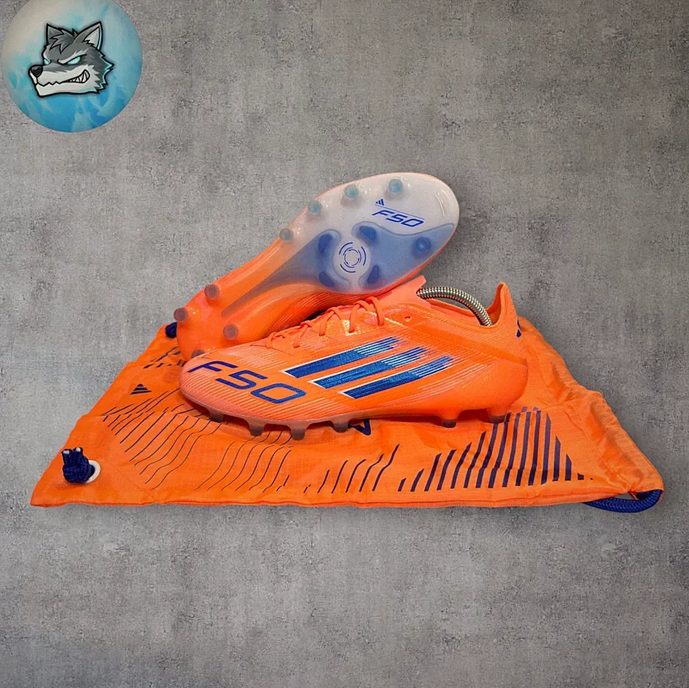 Men's Adidas F50 Elite AG Soccer Cleats Beam Orange Blue JH7637 Size 7