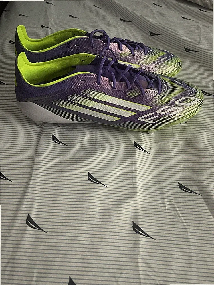Men's adidas F50 ELITE SG Soccer Cleats Purple Green JH7633 Size 9.5