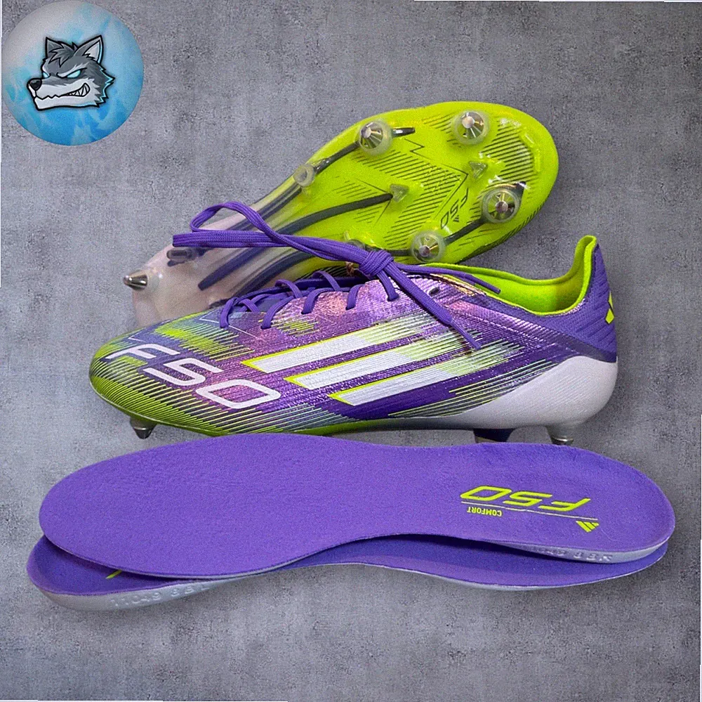 Men's adidas F50 ELITE SG Soccer Cleats Purple Rush Lucid Lemon JH7633 Size 5.5
