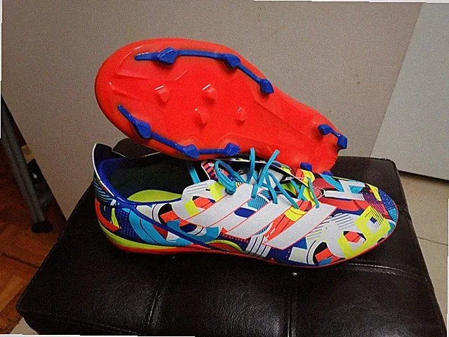 Men's Adidas Gamemode Firm Ground Soccer Cleats Bright Cyan Solar Red Size 12