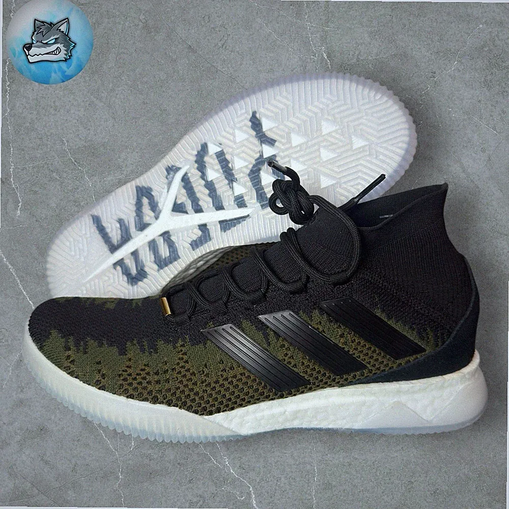 Men's Adidas Paul Pogba Predator Shoes Black Green Indoor Soccer BB7416 Size 9