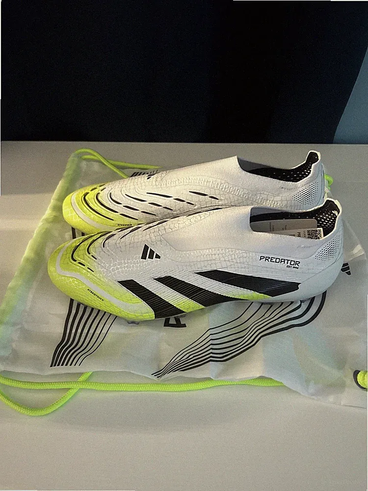 Men's Adidas Predator Elite SG White Green Soccer Cleats JI1067 Size 11.5