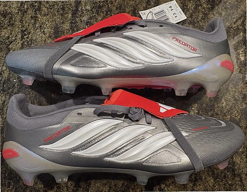 Men's Adidas Predator Pro Tongue FG Football Soccer Cleats Grey JR3324 Size 13