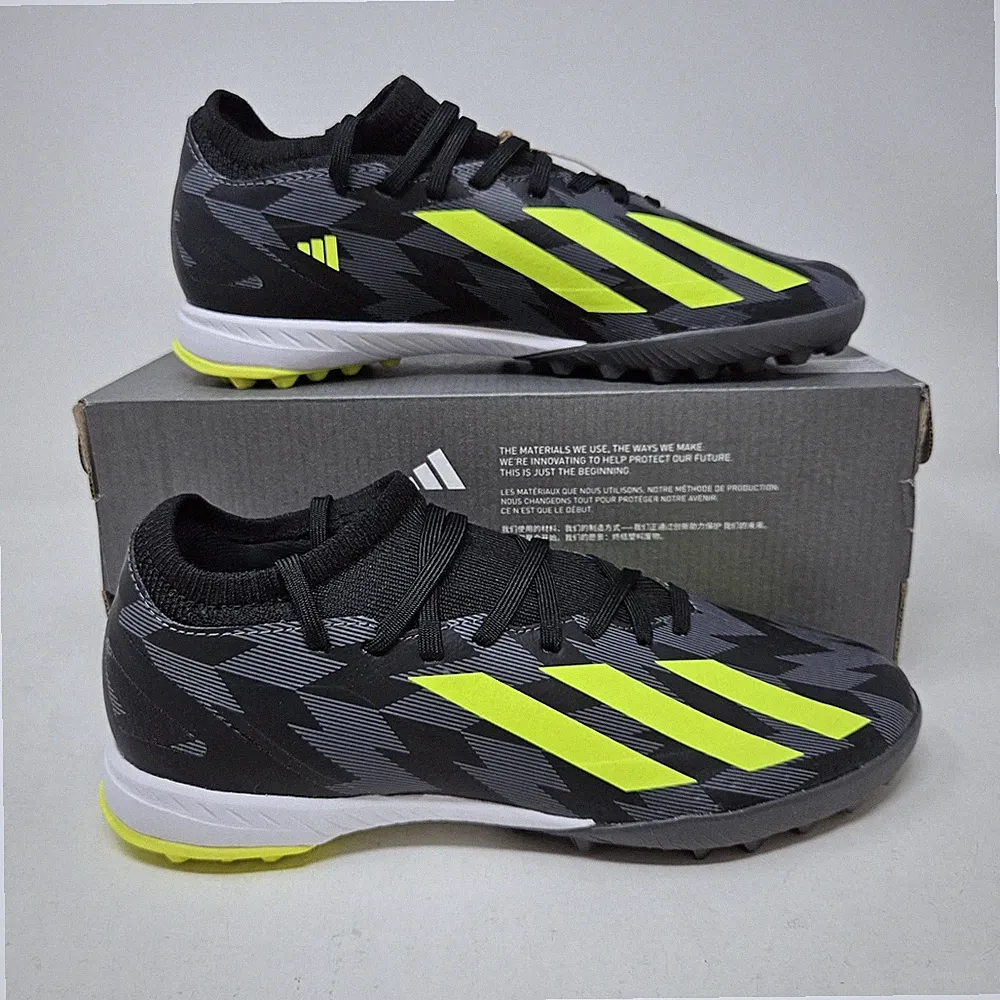 Men's Adidas X CrazyFast Injection.3 Turf Soccer Cleats / Green Black / IG0767