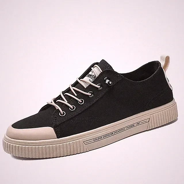 Men's Canvas Shoes Comfort Elastic Band Trendy Korean Version Skateboard Sneaker