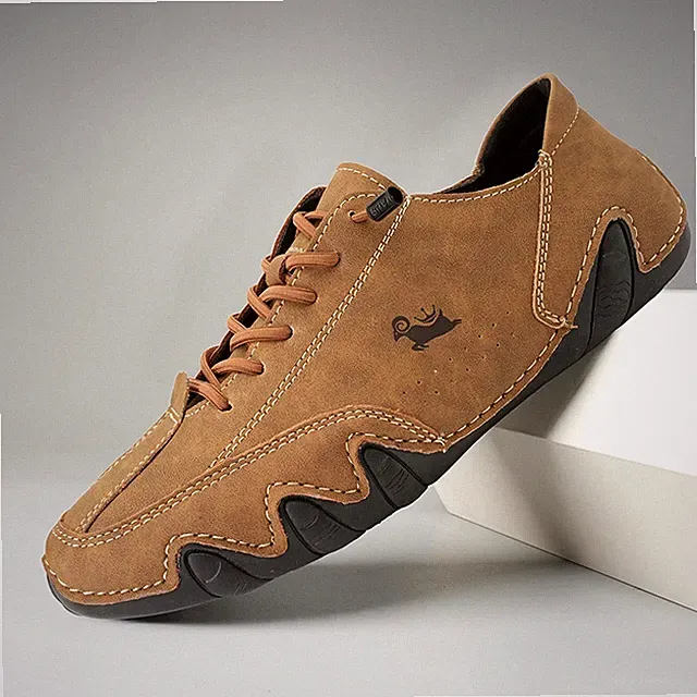 Men's Casual Sneakers Leather Loafers Comfortable Outdoor Walking Driving Shoes