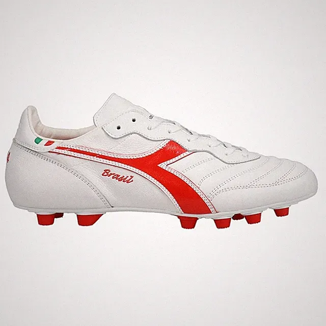 Men's Diadora Brasil Italy OG Lt+ MDPU Soccer Cleats - White & Red - 6.5 - NWT
