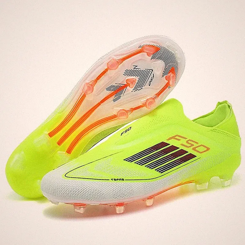 Men's FG Soccer Cleats Breathable Ultralight Football Boots Long Spike Shoes