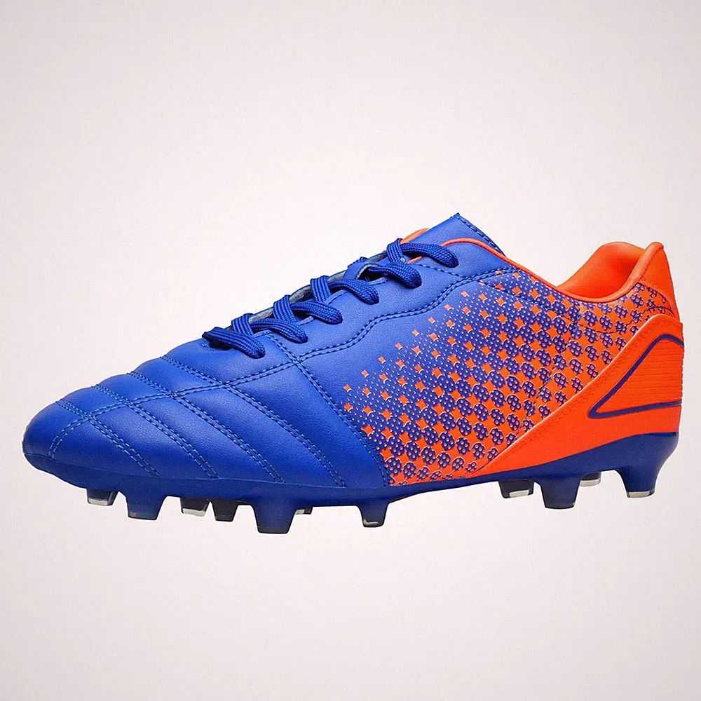 Men's Firm Ground Soccer Cleats Soccer Shoes,Size 7W,Royal/Orange