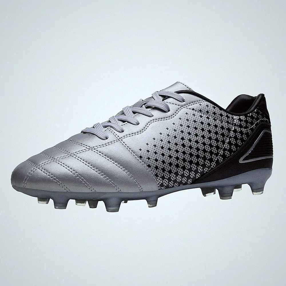 Men's Firm Ground Soccer Cleats Soccer Shoes,Size 9,Silver/Black,SUPERFLIGHT-1