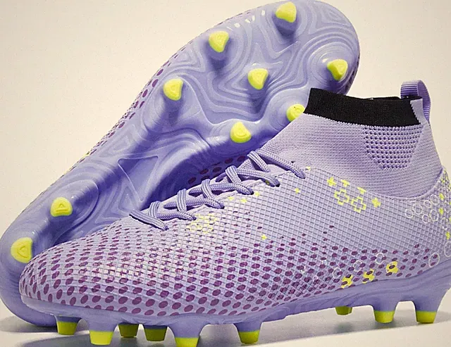 Men'S High Tops Soccer Cleats Lace up Women Lightweight Professional Fooball Boo