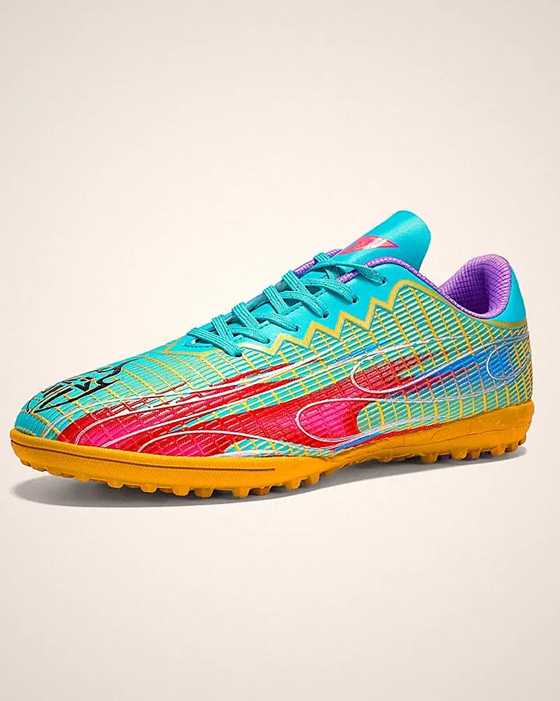 Men’s Indoor Soccer Shoes Low-Top Athletic Firm Multi Ground Turf Cleats for...