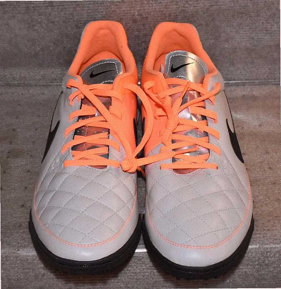 Men's NIKE TIEMPO GENIO II TF turf soccer cleats ORANGE Indoor Shoes, Size 12 US
