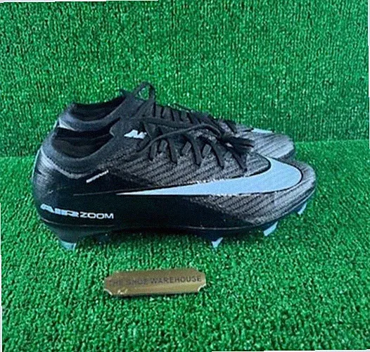 Men's Nike Zoom Vapor 16 Elite FG Black Ice Blue Soccer Cleats FQ1457-001 Size 6