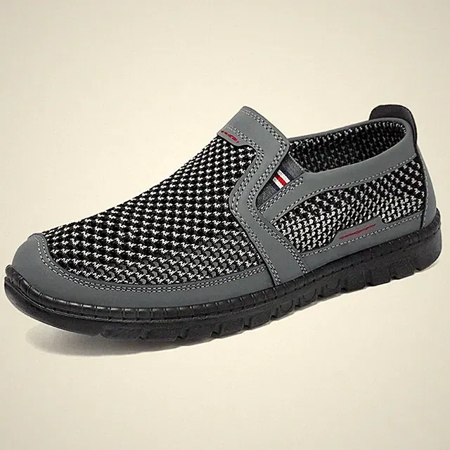 Men's Outdoor Sneakers Slip on Mesh Driving Sandals Anti Slips Moccasins Grey