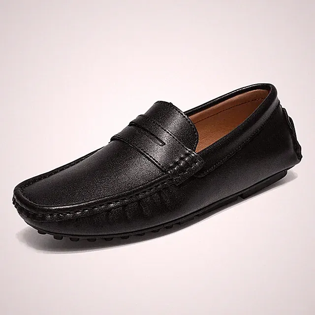 Men's Penny Loafers Leisure Office Shoes Adult Leather Driving Slip on Sneakers