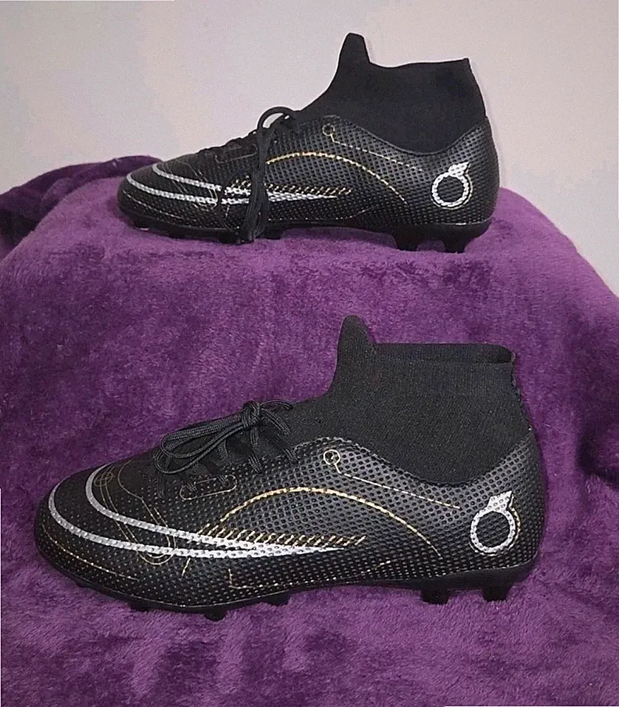 Men's Professional High Top Soccer Cleats Lace Up Adult Football Shoes US Size 8
