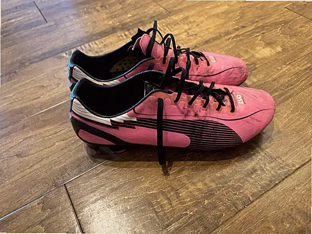 Men’s Puma Evo Speed Soccer Shows Pink And Black Size 10