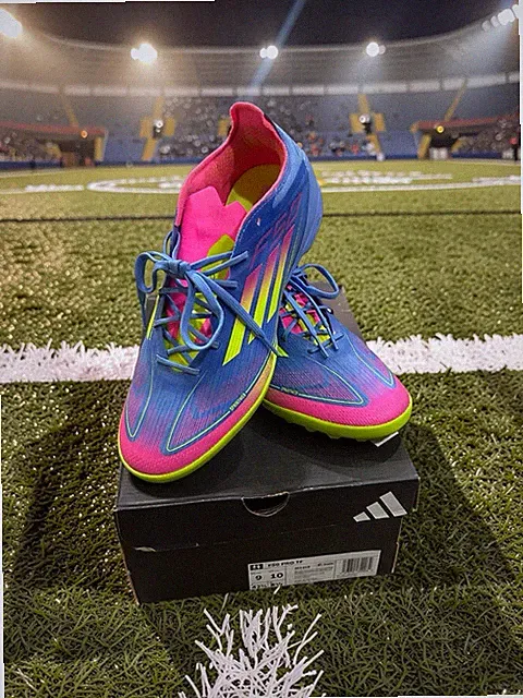 Men's Size 8.5 Adidas MESSI F50 Pro TF Soccer Turf Shoes Blue Pink IE1219 Cleats