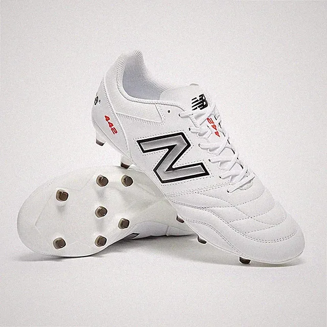 Men's Size 8 New Balance 442 V2 Team FG White Soccer Cleats MS42FWT2 Low