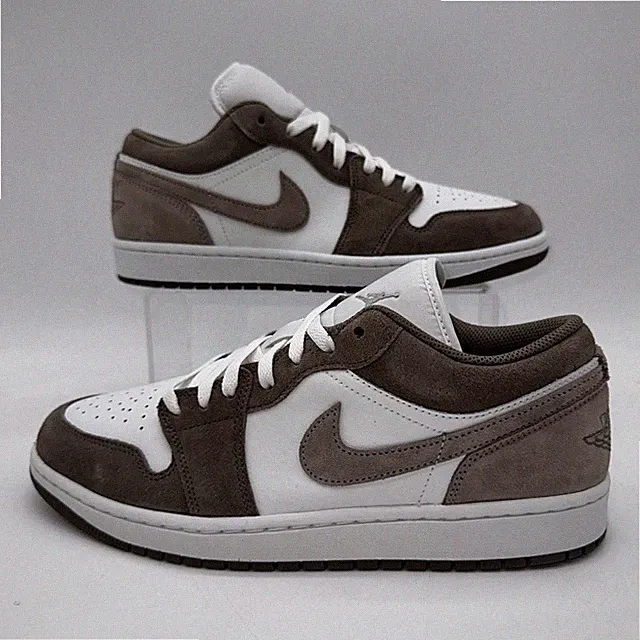 Men's Size 9.5 Nike Air Jordan 1 Low (553558-046) Olive Grey Enigma Stone New