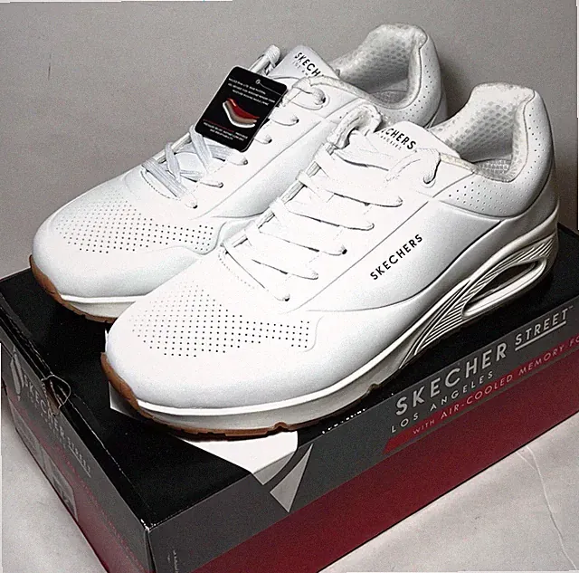 Men's SKECHER Uno STAND ON AIR White Gum Comfort Classic SNEAKERS SIZE 12 *NEW*
