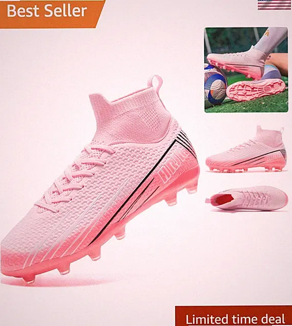 Men's Soccer Cleats Football Cleats for Unisex-Adult High-Top Spikes Shoes fo...