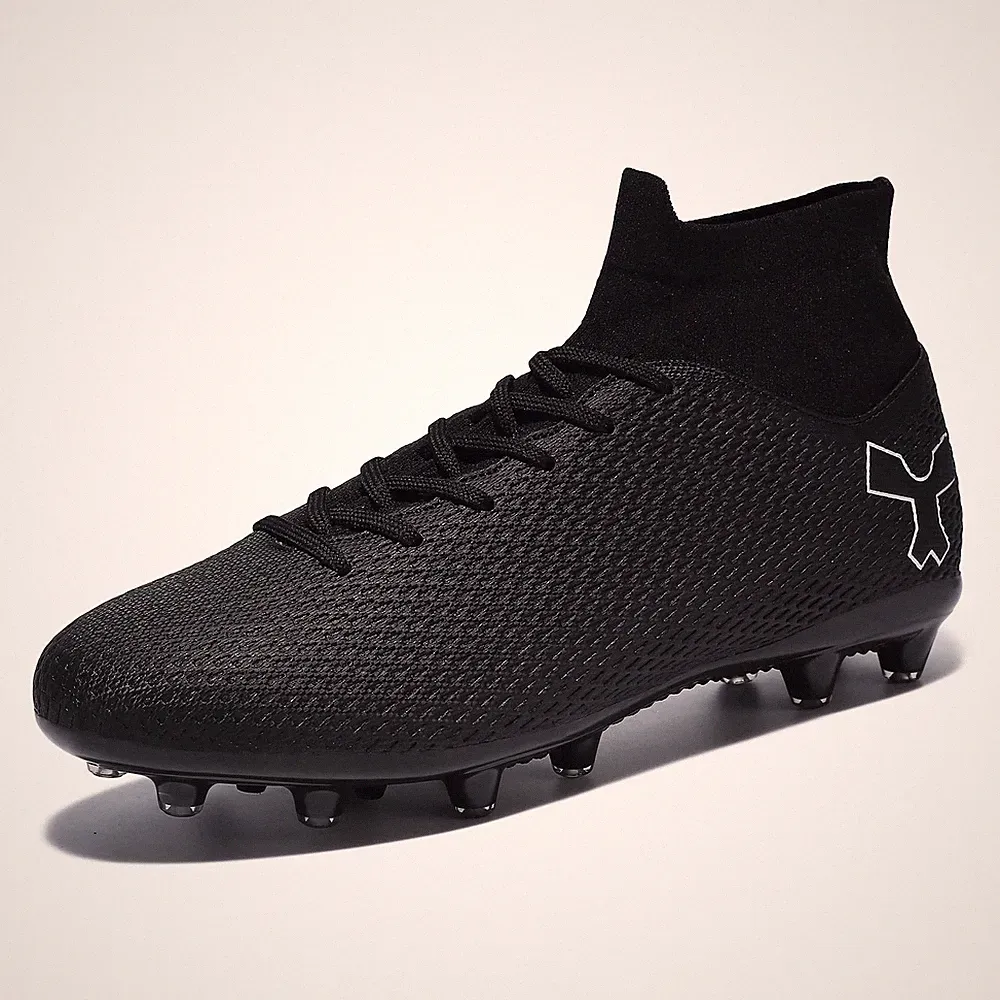 Men's Soccer Cleats Football Shoes for Indoor Outdoor Training Black,11