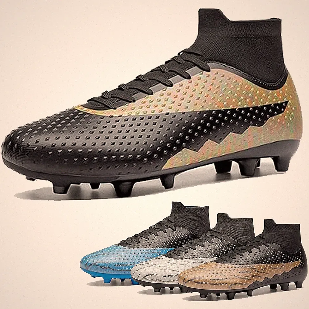 Men's Soccer Cleats High-top Firm Ground Football Professional Training Shoes