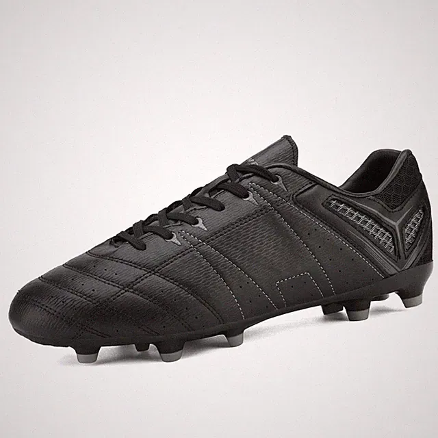 Men's Soccer Cleats Lightweight Shoes,Black/Grey,8
