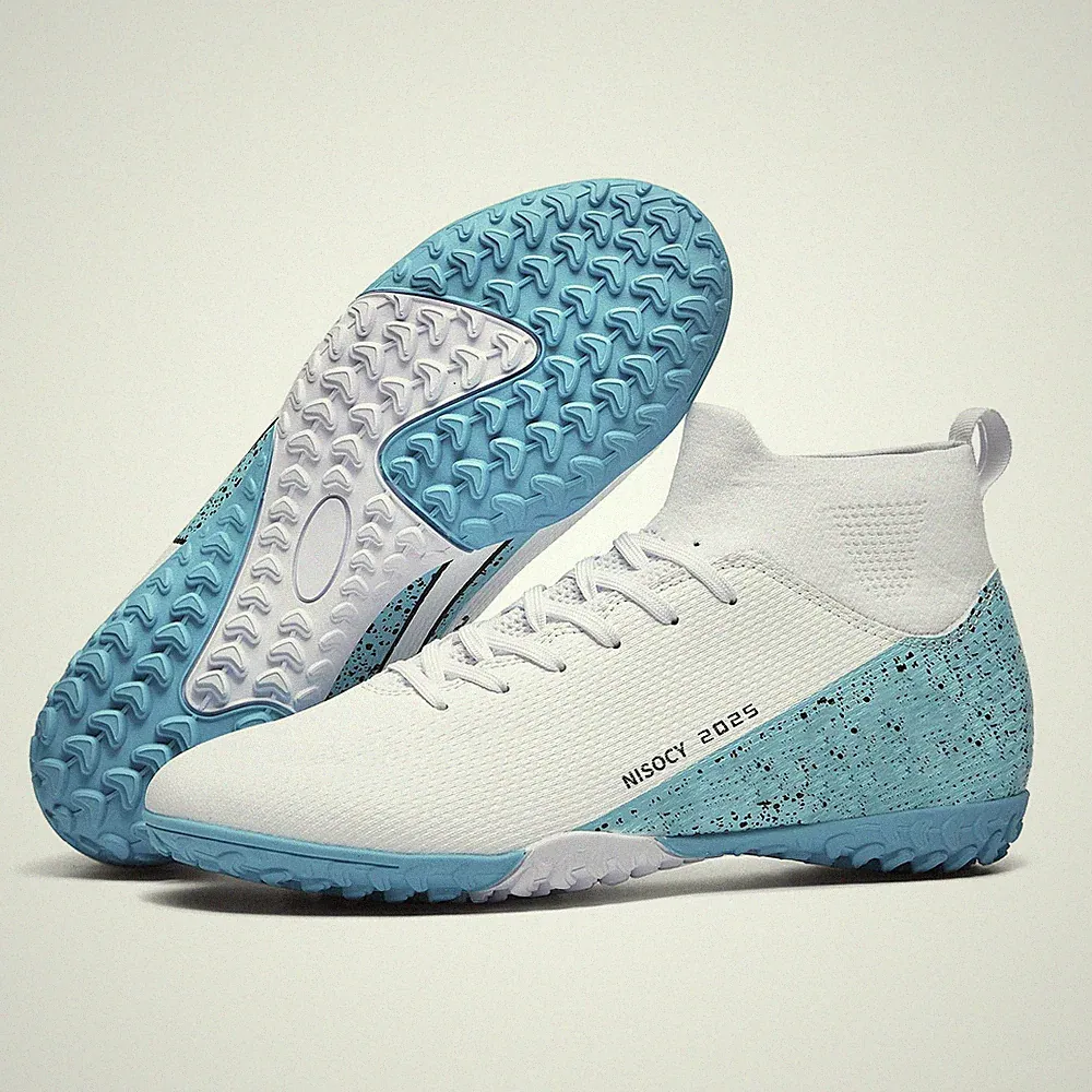 Men’s Soccer Shoes Football Cleats High-Top Outdoor/Indoor Athletic Sneaker L...