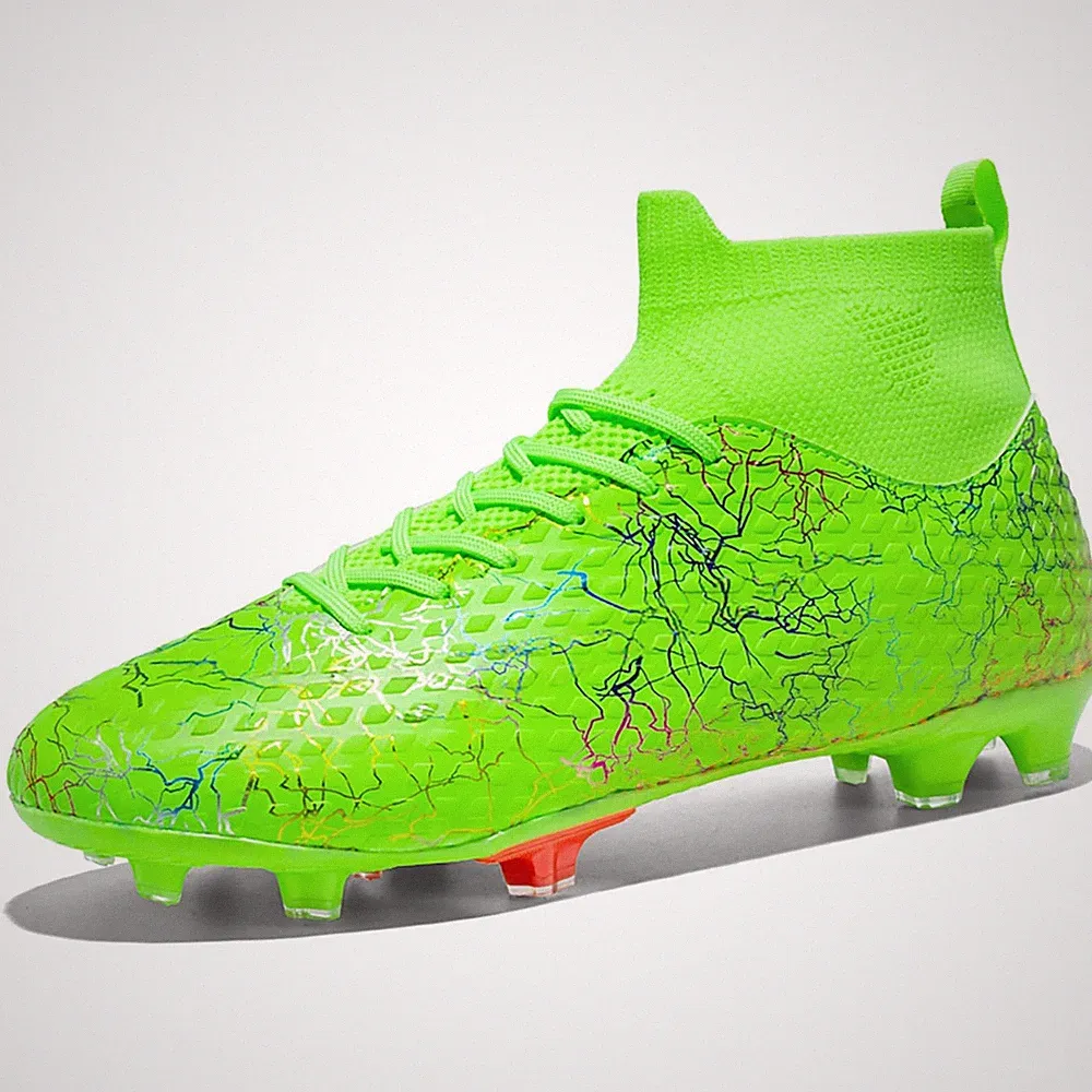 Men's Soccer Shoes High-Top Soccer Cleats Outdoor Breathable Athletic Profess...