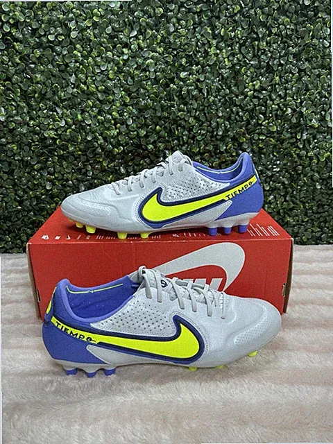 Men's Sz 8.5 - Nike Tiempo Legend 9 Elite AG DB0824-076 Gray Blue Soccer Cleats