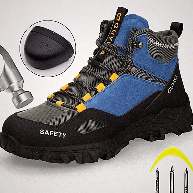 Men Safety Work Shoes Indestructible Steel Toe Boots Puncture-Proof Footwear